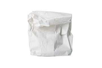 White Paper Bag Folded