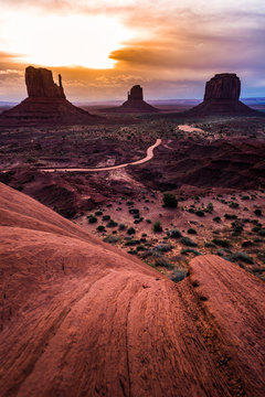 Monument Valley Cloudy Sunrise Vertical