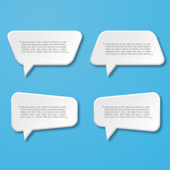 Paper flat speech bubble icon for text quote