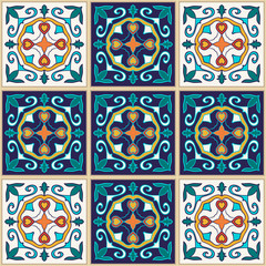 Vector seamless texture. Beautiful colored pattern for design and fashion with decorative elements