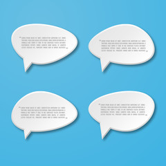 Paper flat speech bubble icon for text quote