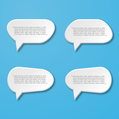 Paper flat speech bubble icon for text quote