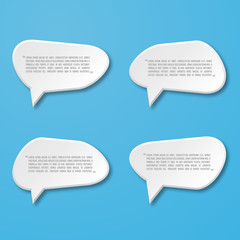 Paper flat speech bubble icon for text quote