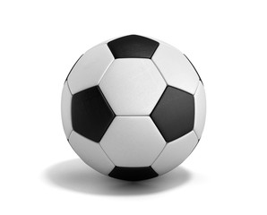 Fototapeta premium soccer ball with shadow 3d render isolated on white