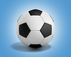 soccer ball with shadow 3d render on gradient