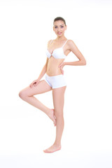 Obraz premium young woman body care skin concept