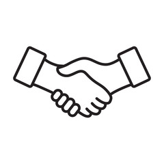 Business handshake, agreement handshake line art icon for apps and websites