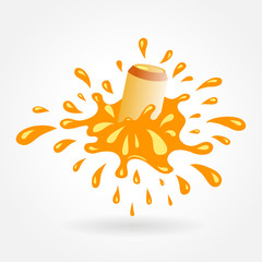 beer bottle splash element orange