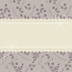 Fototapeta na wymiar Stylish lace frame with elegant purple plants