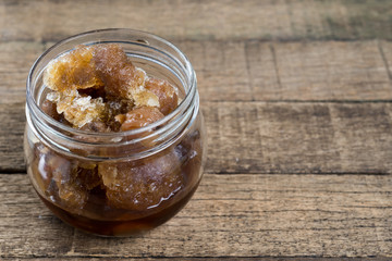 Drinks series : Frozen longan in glass jar