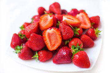 fresh strawberry on a plate