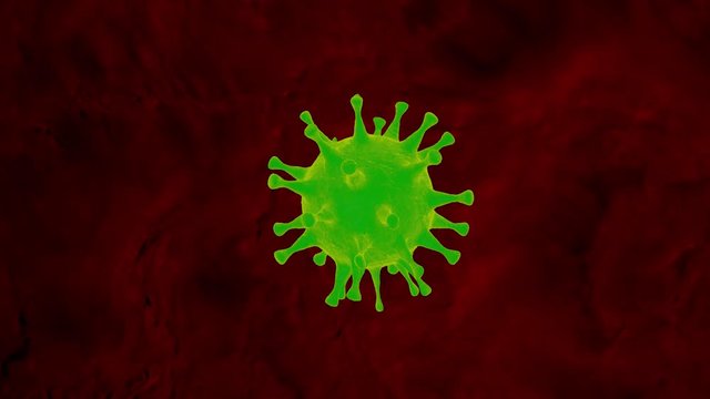 Virus rotiert im Blutkreislauf - Loop 4K 3D Animation