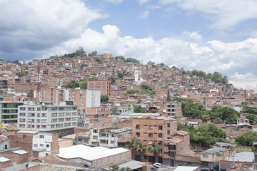 Medellin - Colombia, June 18 2016. Overview of the quarter El Salvador. "El Salvador" neighborhood, located in the town 09 center in the eastern sector of the city of Medellin.