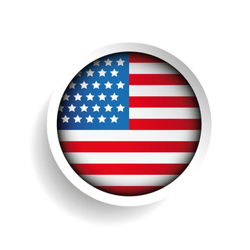 USA Flag button vector