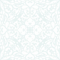 Classic card with lace ornament. Blue color. Vector