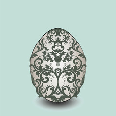 Happy Easter card Illustration with ornamented classic Easter eggs. Vector