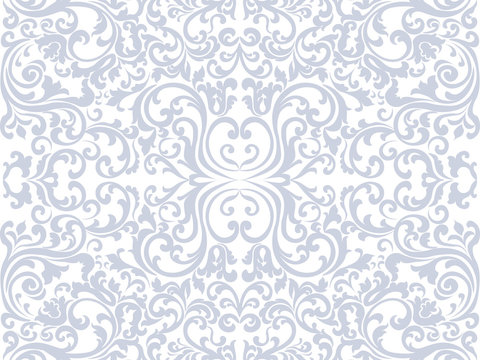 Vector Vintage Damask Pattern ornament Imperial style. Ornate floral element for fabric, textile, design, wedding invitations, greeting cards, wallpaper. Serenity color ornament