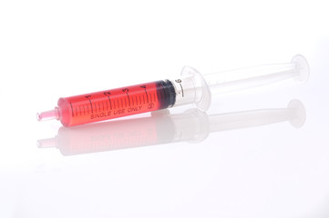Syringe with Paracetamol On White Background
