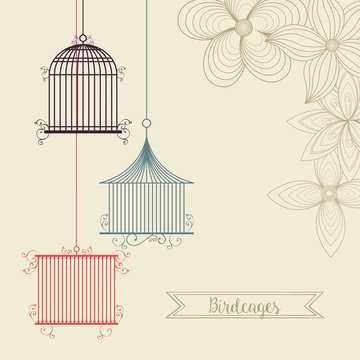 Birdcages icon. Decoration object. vintage concept, vector graph