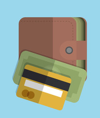 Bill and wallet icon. Money design.  Vector graphic