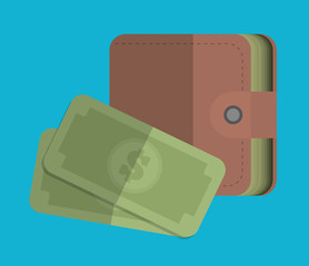 Bill and wallet icon. Money design.  Vector graphic