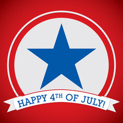 4th of July circle label card in vector format.