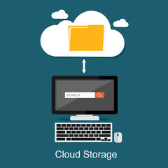 Cloud storage or cloud computing concept illustration.

