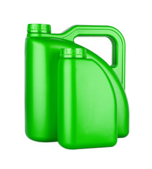 Two canisters with machine oil