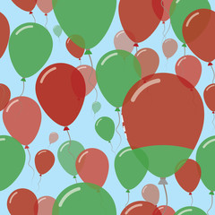 Belarus National Day Flat Seamless Pattern. Flying Celebration Balloons in Colors of Belarusian Flag. Happy Independence Day Background with Flags and Balloons.