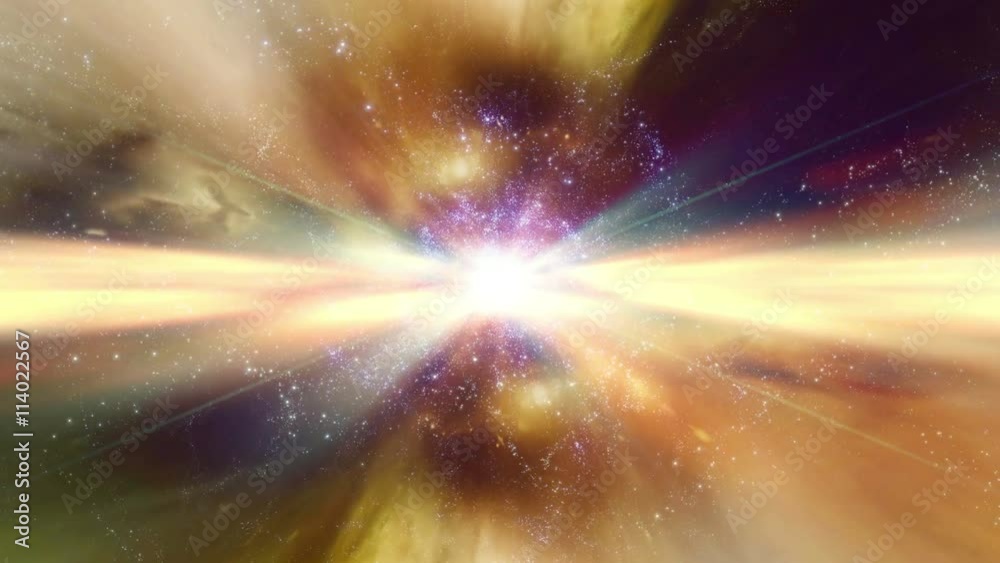 Canvas Prints event horizon 0219: traveling through star fields in space as a supernova bursts light (loop).