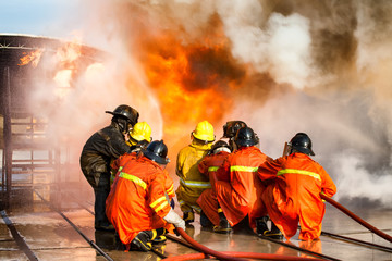 Firefighters training, The Employees Annual training Fire fighting