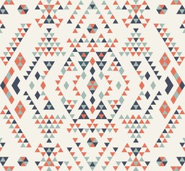 Fototapeta premium Abstract geometric pattern. Ethnic pattern design. Navajo geometric print. Rustic decorative ornament. Cloth design, wallpaper, wrapping. Vector illustration. Native American pattern.