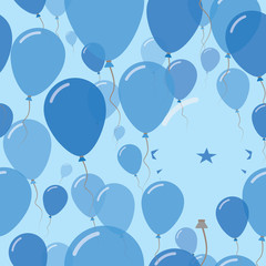 Honduras National Day Flat Seamless Pattern. Flying Celebration Balloons in Colors of Honduran Flag. Happy Independence Day Background with Flags and Balloons.