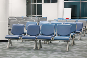 Row of leather waiting chairs