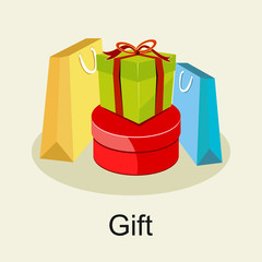 Gifts concept. shopping gifts or prize gifts concept.
