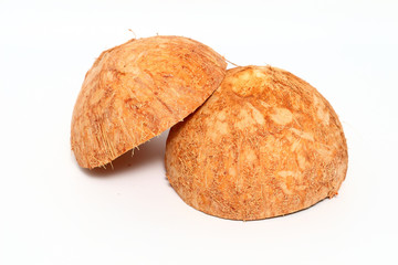 coconut shell isolated on white background