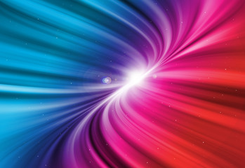 Fototapeta premium Blue and Red glitter sparkle defocused radial rays twinkled lights bokeh beautiful abstract background.