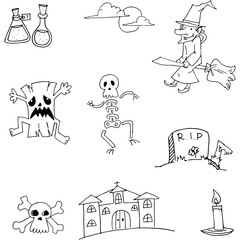 Halloween doodle vector illustration
