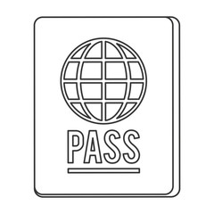 black line passport icon