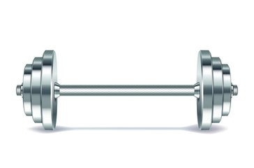 Metal realistic dumbbell