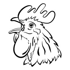 Rooster logo mascot. Isolated rooster head vector illustration.
