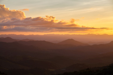 Landscape. mountain during sunset in Mae Hong Son,Thailand