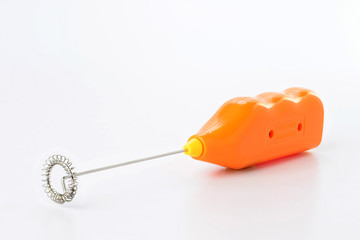 Electric frother foam maker isolated on white background