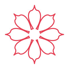 red line flower icon