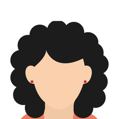 caucasian woman black curly hair