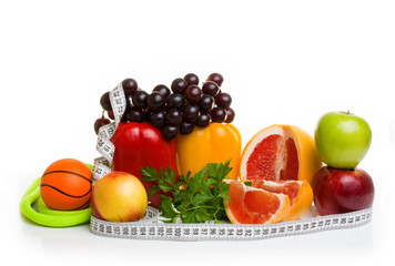 fitness equipment and healthy food