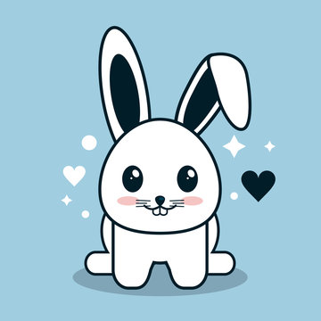Kawaii icon. Rabbit Cartoon design. Vector graphic