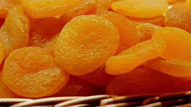 Dolly of dried apricots in a pannier