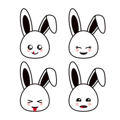 Kawaii icon. Rabbit Cartoon design. Vector graphic