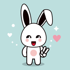 Kawaii icon. Rabbit Cartoon design. Vector graphic